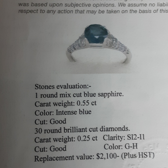 #465~14K GOLD Blue Sapphire with appraisal - Picture 4 of 4